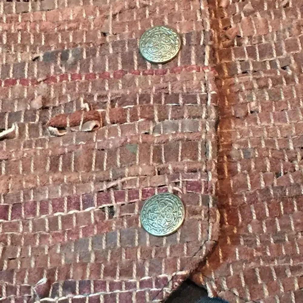 Katch Me Retro Biker NWT Cowboy Vintage Western Brown Suede Leather Vest L N - Picture 8 of 8